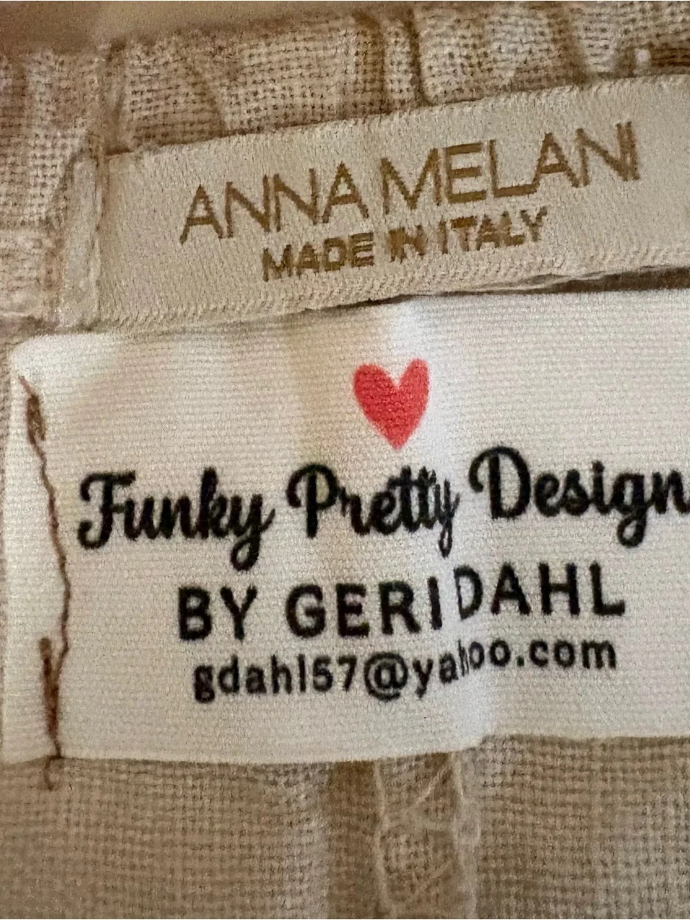 Vtg  Lace Italian Linen V-Neck Upcycled Dress Handmade Sz Med Slight Low Hem - Picture 14 of 14